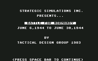 Battle For Normandy screenshot 2 for Commodore 64